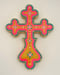 Image of Cosmic Cross Large Yellow/Aqua/Hot Pink 