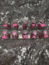 Image 3 of  Pink French tip, short gel, press nails 