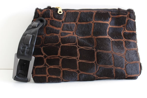 Image of Chocolate Crocodile Wristlet Wallet 