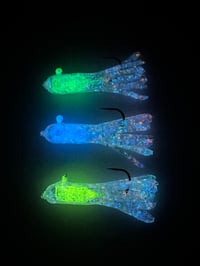 Image 3 of Glow Mini Jig Collab Pack Green TUGA.LEADHEADS
