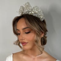 Image 5 of The "Genevieve" Pearl & Petal Crown