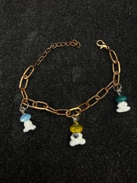 Image 1 of Mix color glass mushroom charm bracelet 