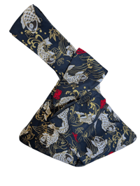 Image 1 of Asian Koi Carp Black & Gold Knot Bag 