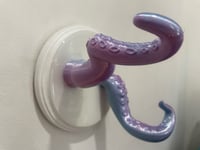 Image 2 of Double color shift pink/blue tentacles on a white circle base