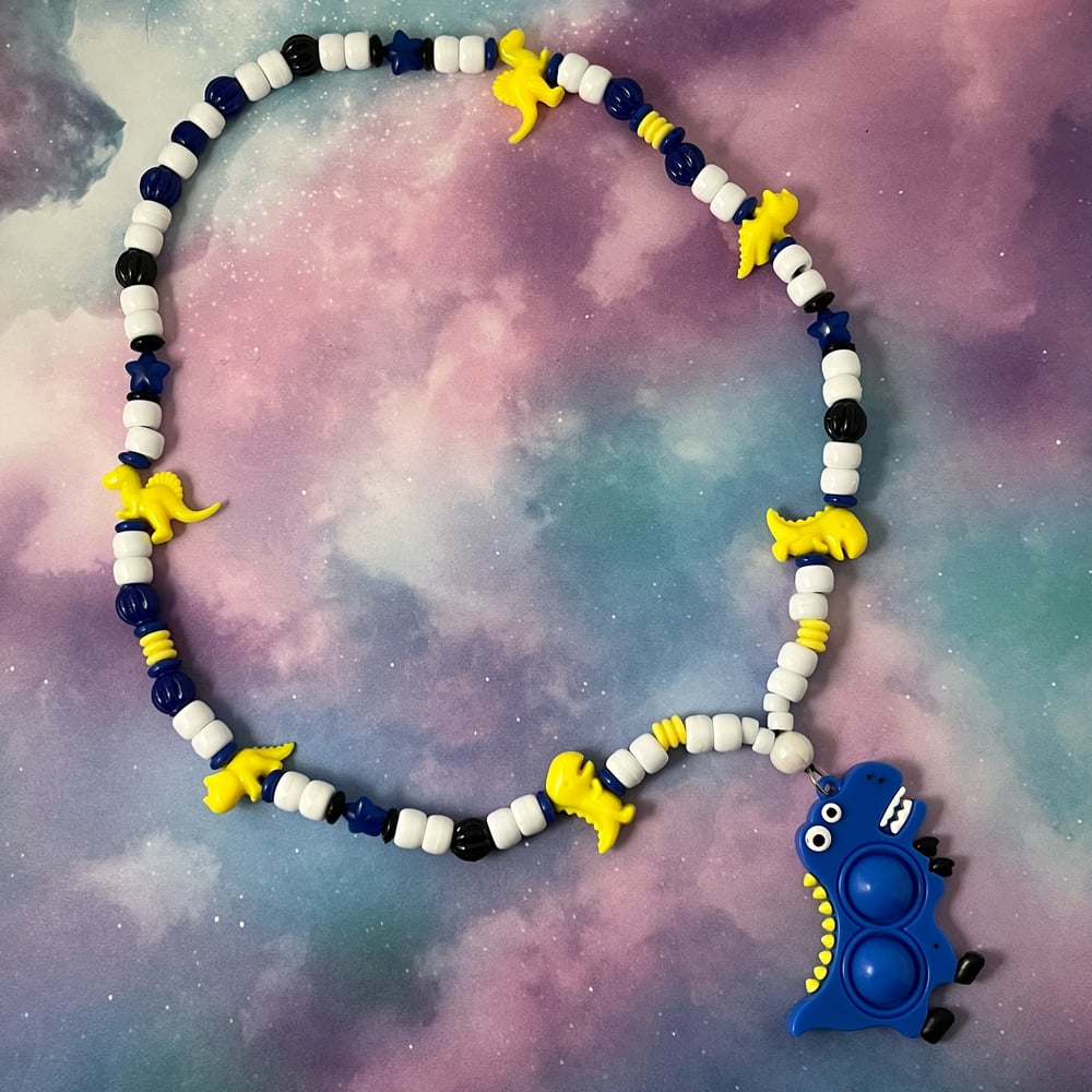 Image of Dino Popit Kandi Necklace Fidget