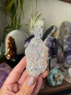 Image of Angel aura geode necklace 