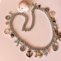 Image 1 of One of a Kind Charm Necklace - Nautical - Shark, Anchors.
