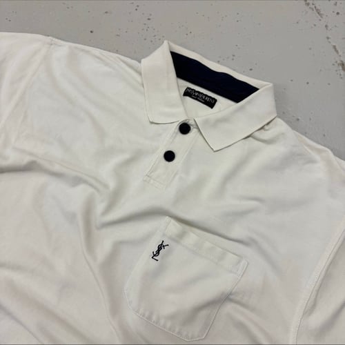 Image of 2000s YSL Ribbed Polo Shirt, Size Large
