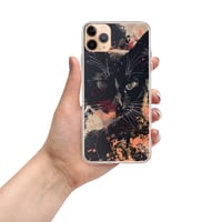 Image 4 of Beautiful Black Cat Face Splatter Painting Clear Case for iPhone®