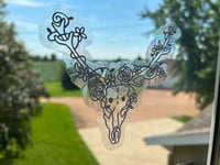 Image 4 of Deer Skull & Flowers Suncatcher