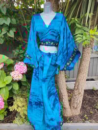 Image 12 of Athena Stevie Maxi Skirt Set Blue- waist goes to 42 inches and pulls tiny size