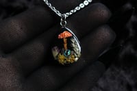 Image 7 of Dead Good mushroom, lichen, paua shell, grass and foliage necklace