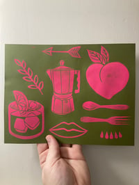 Image 1 of 'A Fine Spread' Blockprint (Once Of A Kind)