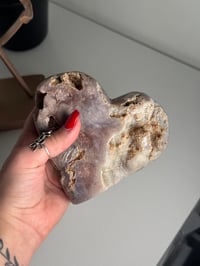 Image 4 of PINK AMETHYST HEART ON CUSTOM ROSE GOLD STAND -BRAZIL-