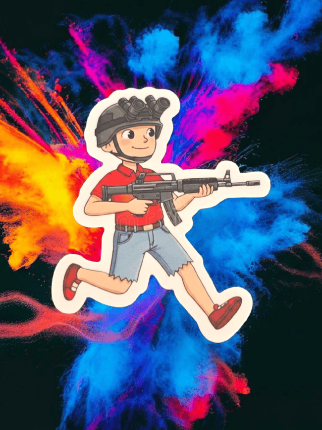 448. Run and Gun Sticker