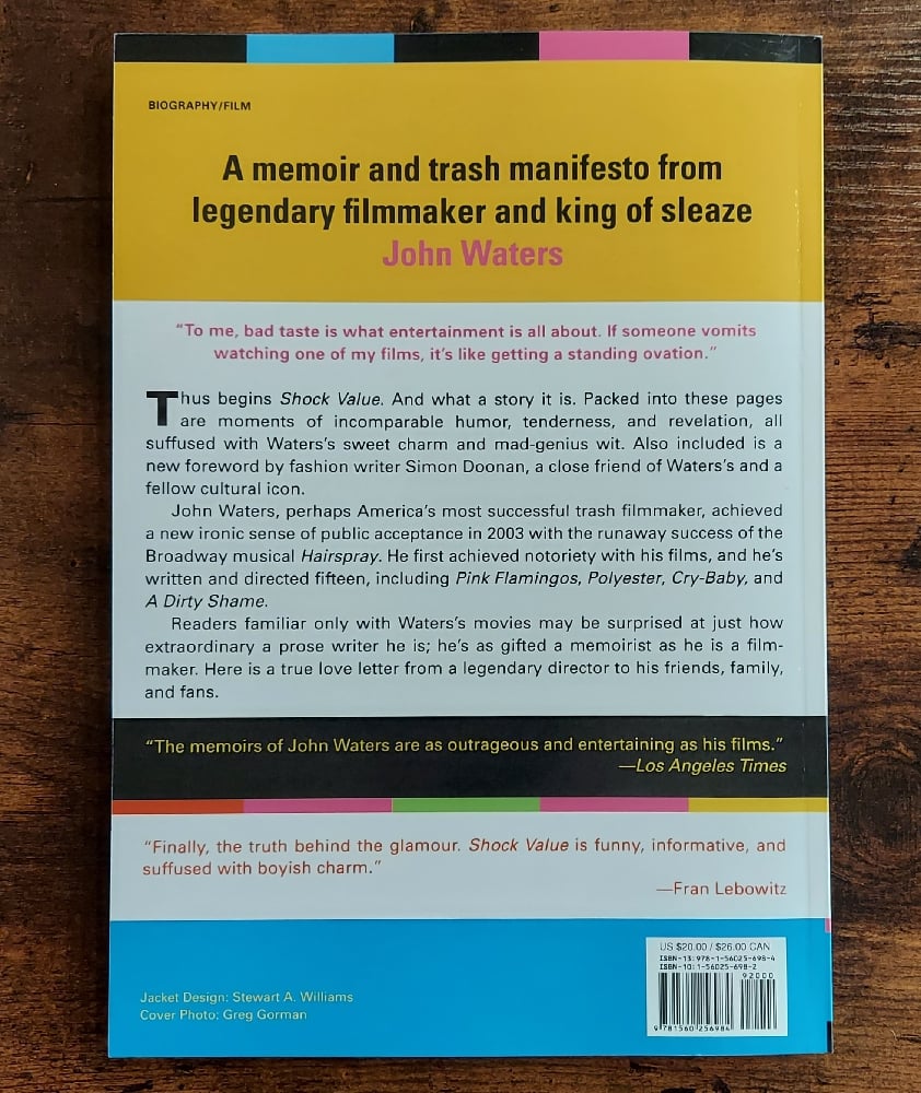 Shock Value, by John Waters - SIGNED.