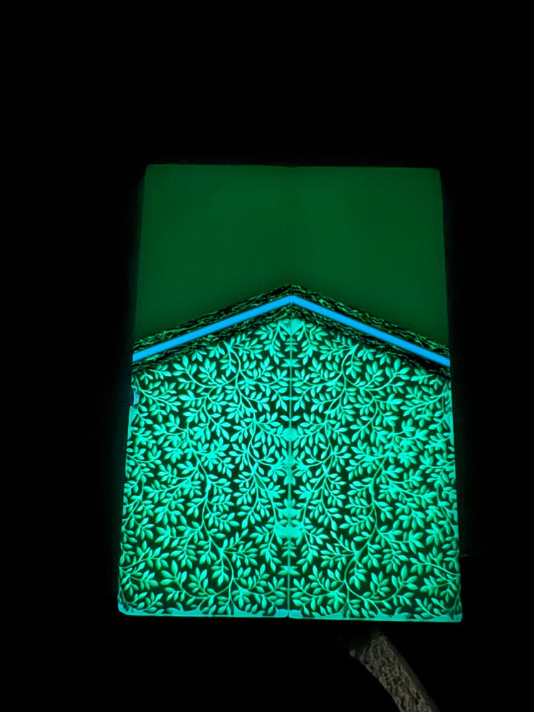 Image of Margarita G10 & @Kaoticartworks 3-D Resin GLOW Segmented Knife Scales