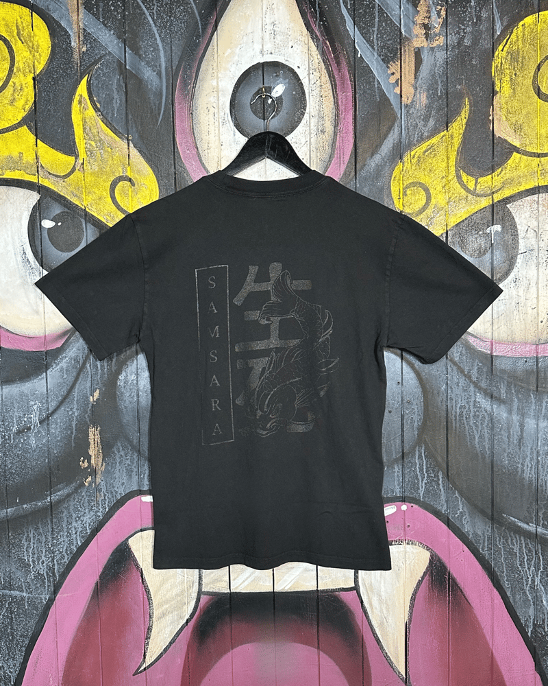 Image of Koi Print Tee in Faded Black