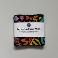 Image 1 of Neon Animal Print Reusable Makeup Remover Pads (Pack of 4) – Eco Friendly Washable Face Wipes