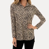 Image 1 of CYNTHIA ROWLEY leopard button down shirt