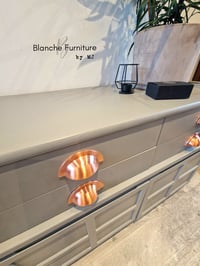 Image 5 of Mid Century Luxury Sideboard Nathan | Curved Teak Sideboard Railings Grey