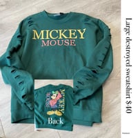 Large green Mickey destroyed sweatshirt