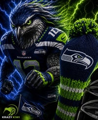 Image 2 of Seattle Seahawks custom Golf Club Cover hand knit logo NFL fan  gift