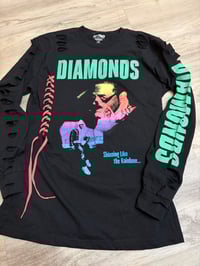 Image 1 of Large and Xlarge Diamond lace destroyed longsleeve