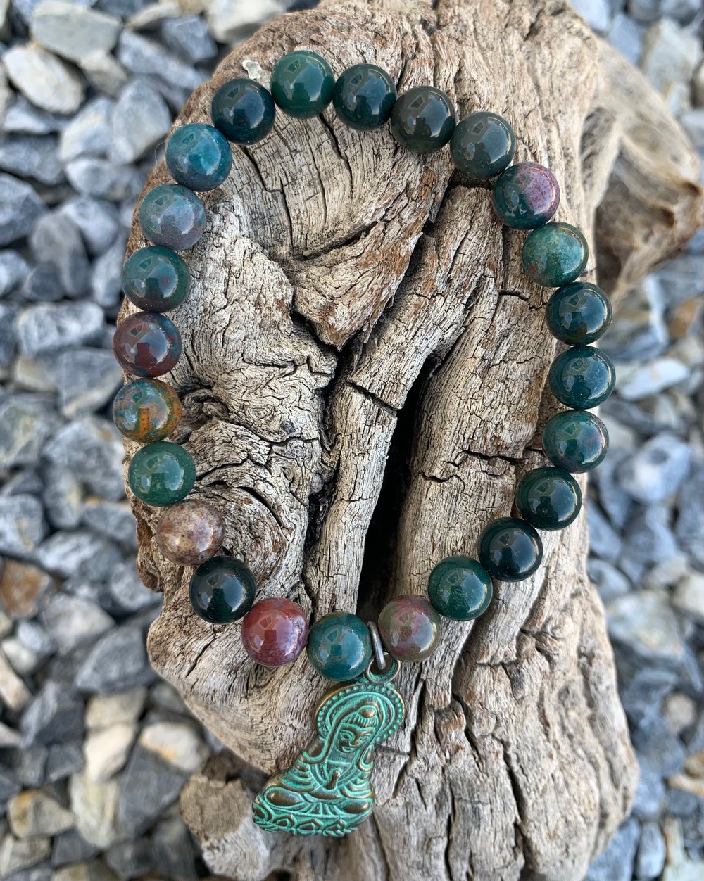 Image of Reiki Charged Kuan Yin Bloodstone Bracelet
