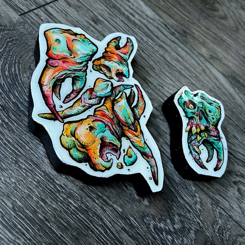 Image of Wooden teeth paintings 