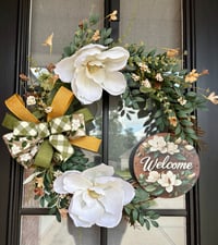 Image 1 of Magonolia Welcome Grapevine Wreath
