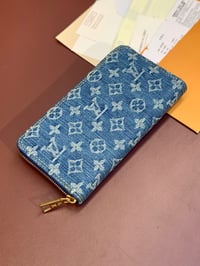 Image 1 of LV Denim Zipper Wallet