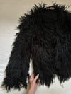 70s black shag rockstar jacket 
