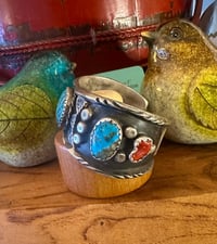 Image 2 of Vintage Yazzie morenci/coral cool cuff 