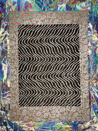Image 2 of Original Lino Print - Waves 1 - Beige Brocade
