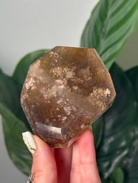 Image 3 of SMOKEY GOLDEN RUTILE IN QUARTZ HALF POLISHED FREEFORM -BRAZIL-
