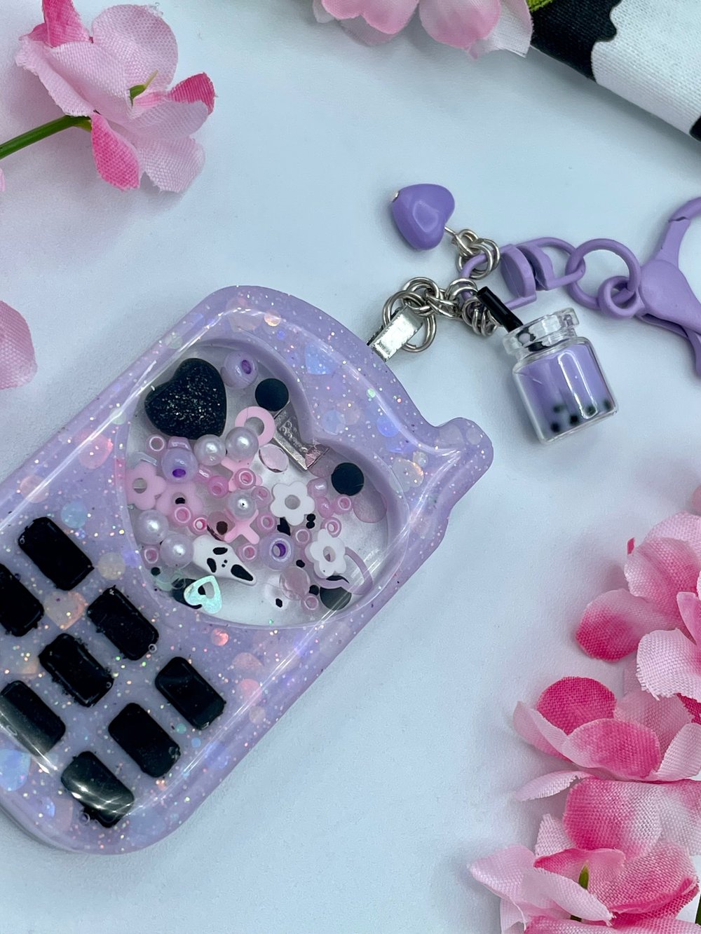 Image of Keychain - Purple Cell Phone 