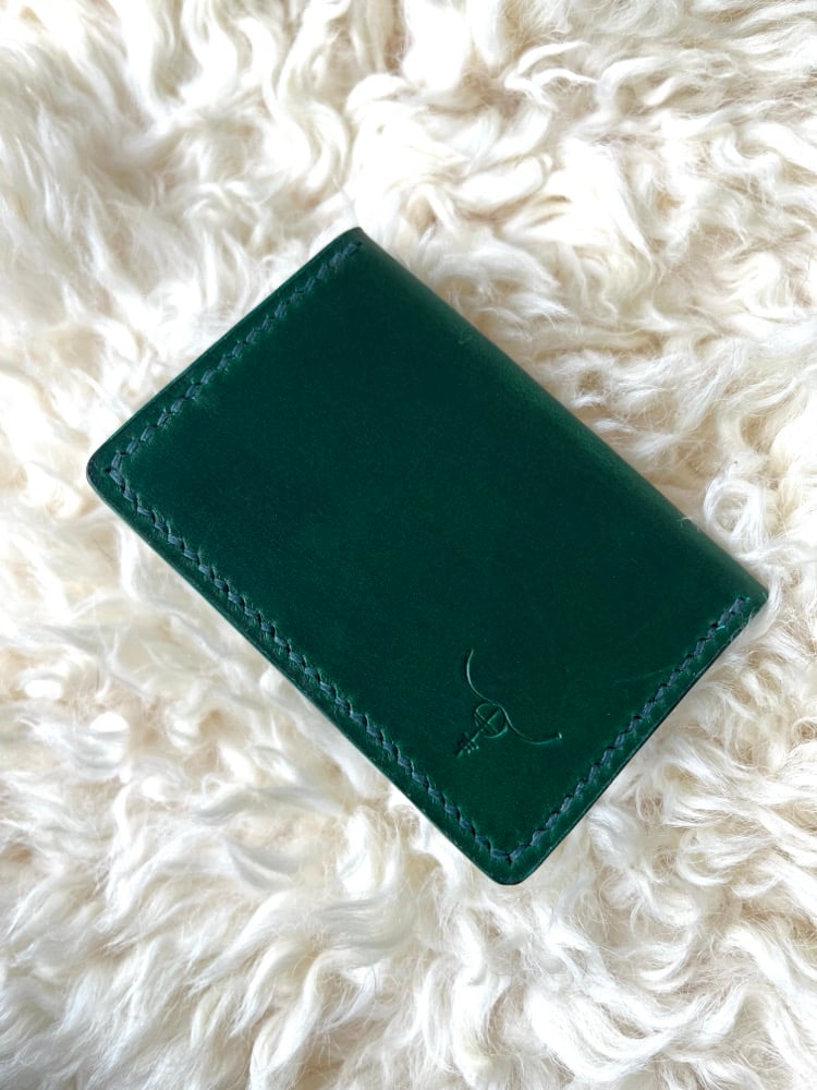 Image of Green Buttero Slim Bifold Cardholder 