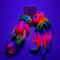Image 2 of UV Reactive Octo Earrings