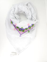 Image 2 of Klade Original @hirbawi keffiyeh with hand stitched embroidery from Palestine