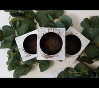 Image 1 of Wooden Cheese Mold Candle- Antique White