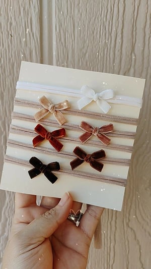 Image of Velvet neutral set of bows