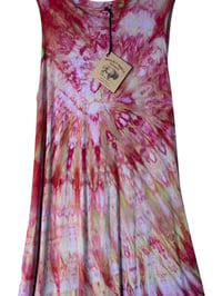 Image 8 of S Knit Pocket Tank Dress in Dragon Fruit Spiral Ice Dye