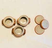 Image 3 of little stoneware pots (x3)