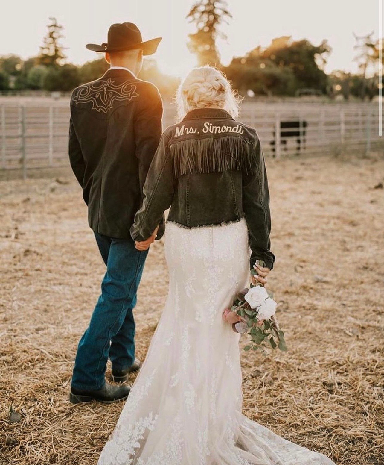 CUSTOM EMBROIDERED Fringe Denim Jacket - Black Wash | Nothing But Country