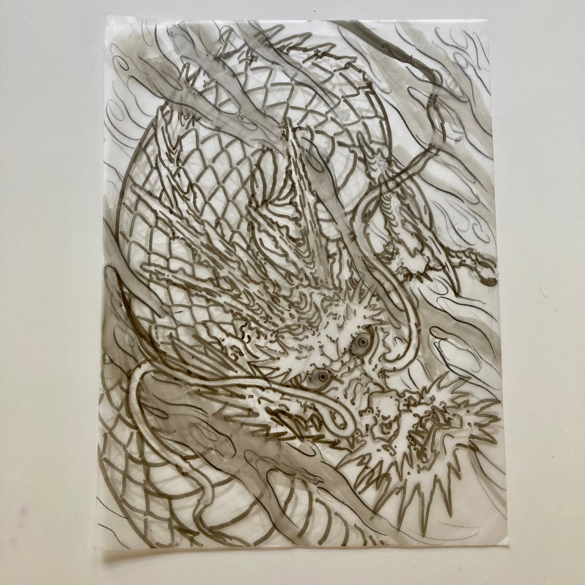 Smoke Dragon 9”x12”