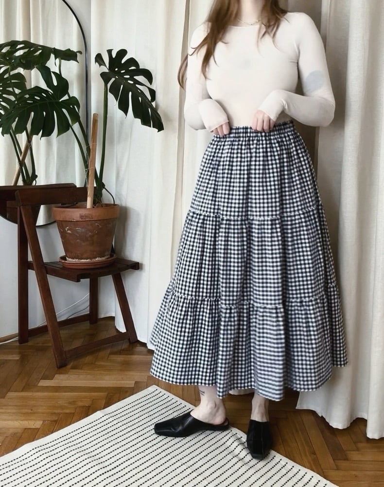 Image of n a n o v o  ruffle skirt 002 / LIMITED 2 PIECES / 100% bavlna