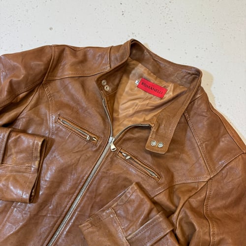 Image of 1990s Leather Biker Jacket, Size Medium