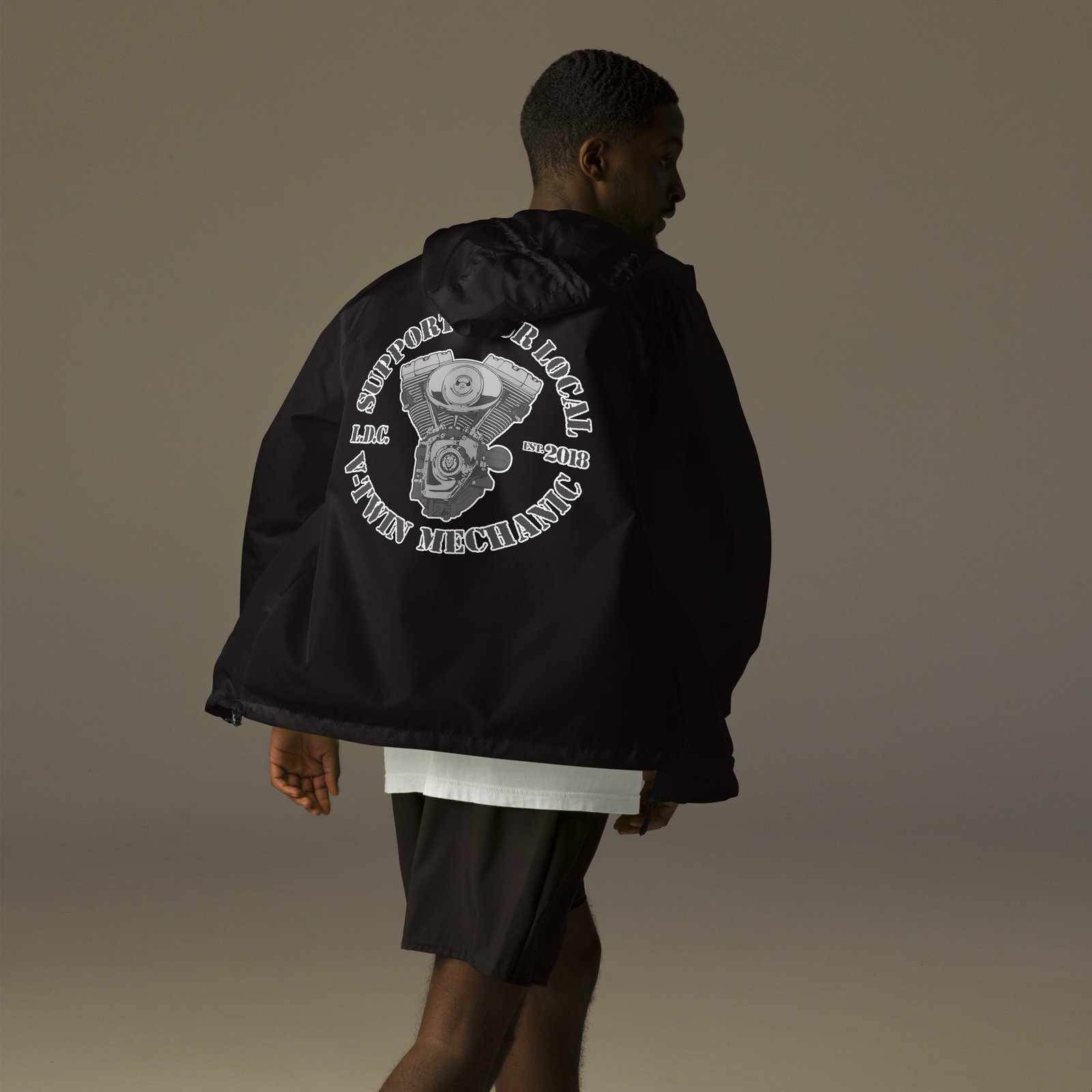 SH4104 Lion Poly/Cotton Station Jacket - Dark Navy - Cal