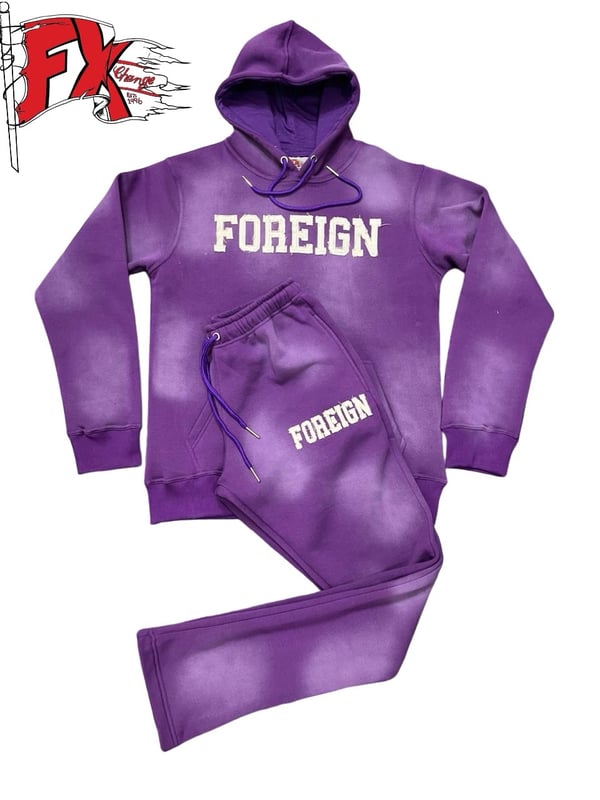 Image of The FXC “purple haze sun burst” hoodie and flare leg set 